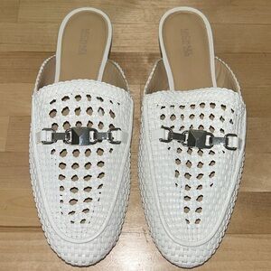 MICHAEL KORS Charlton Slide Flat Mules White 9.5
